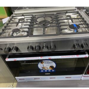 Solstar 5 Gas Middle WOK Burner Standing Cooker,silver 90cm”60cm